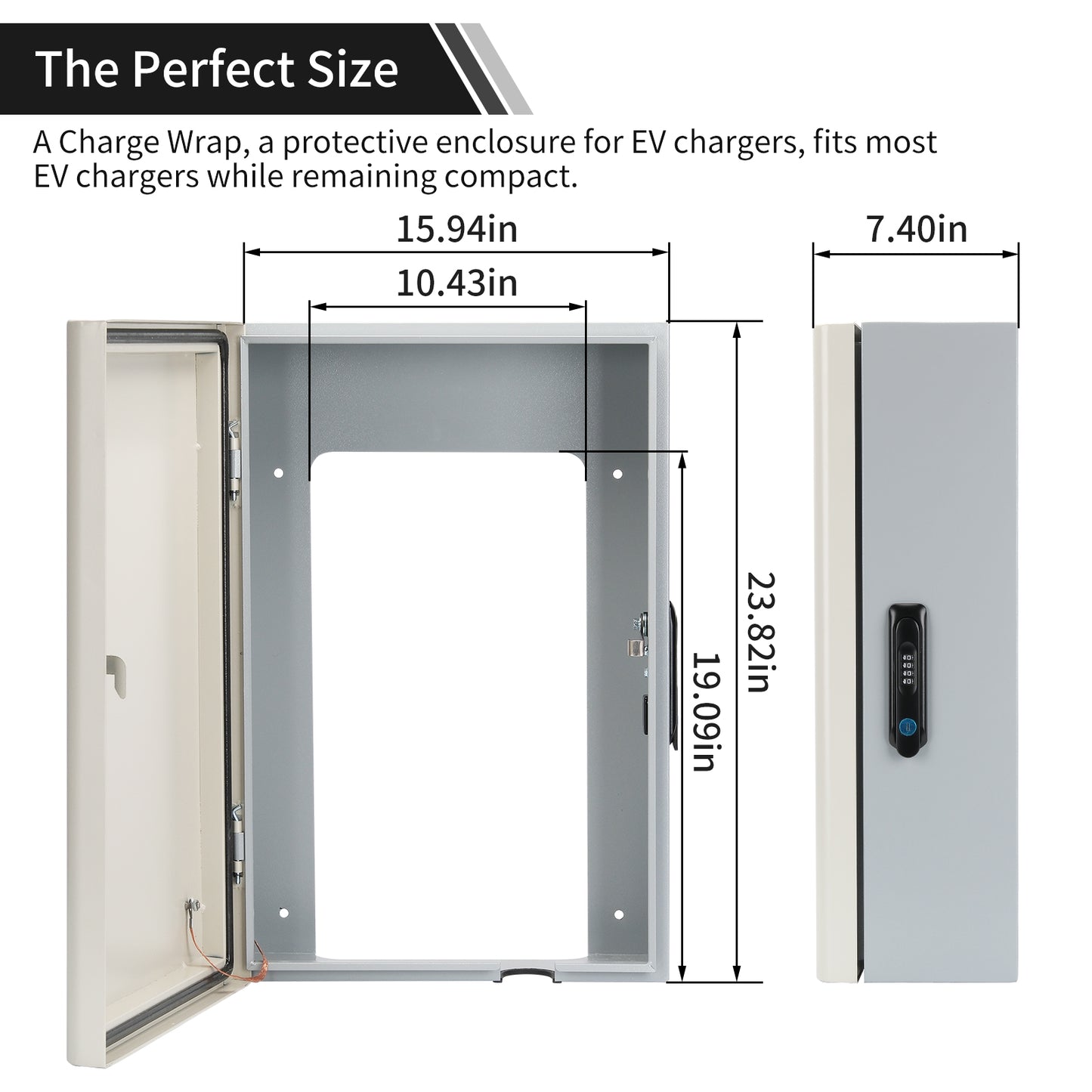 Back Hollow Type of Wall Charger Station Box Compatible with Tesla Gen 3 Indoor/Outdoor Cable Organizer