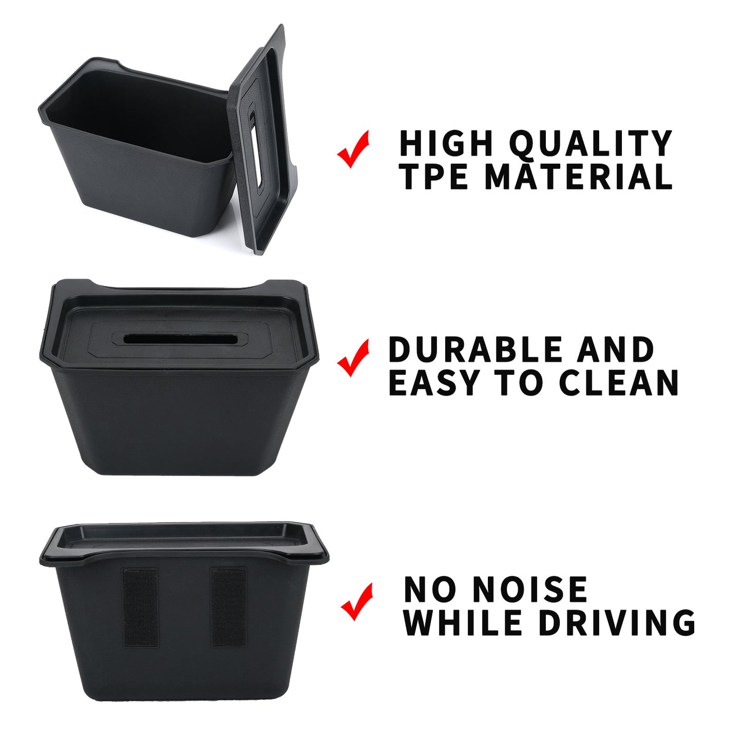 Jawjut Tesla Model Y 2019-2022 Trash Can Garbage Can Bin Rear Center Console Storage Box Organizer Accessories