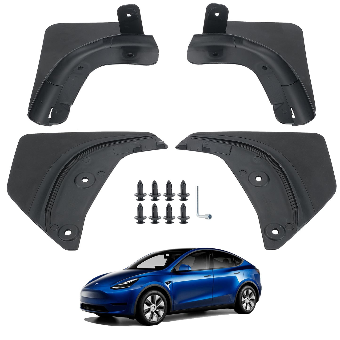 Mud Flaps, Compatible with Tesla Model Y 2023 2024 2025,Splash Guard Accessories, No Drilling Required, Black