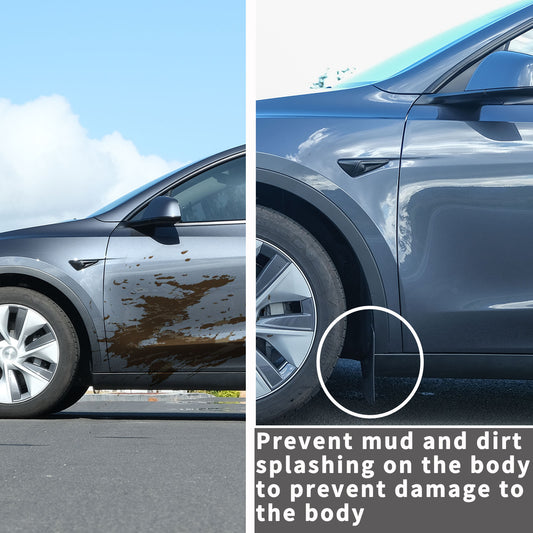 Mud Flaps, Compatible with Tesla Model Y 2023 2024 2025,Splash Guard Accessories, No Drilling Required, Black