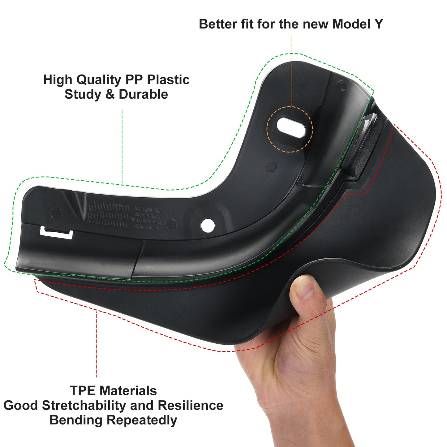 Mud Flaps, Compatible with Tesla Model Y 2023 2024 2025,Splash Guard Accessories, No Drilling Required, Black