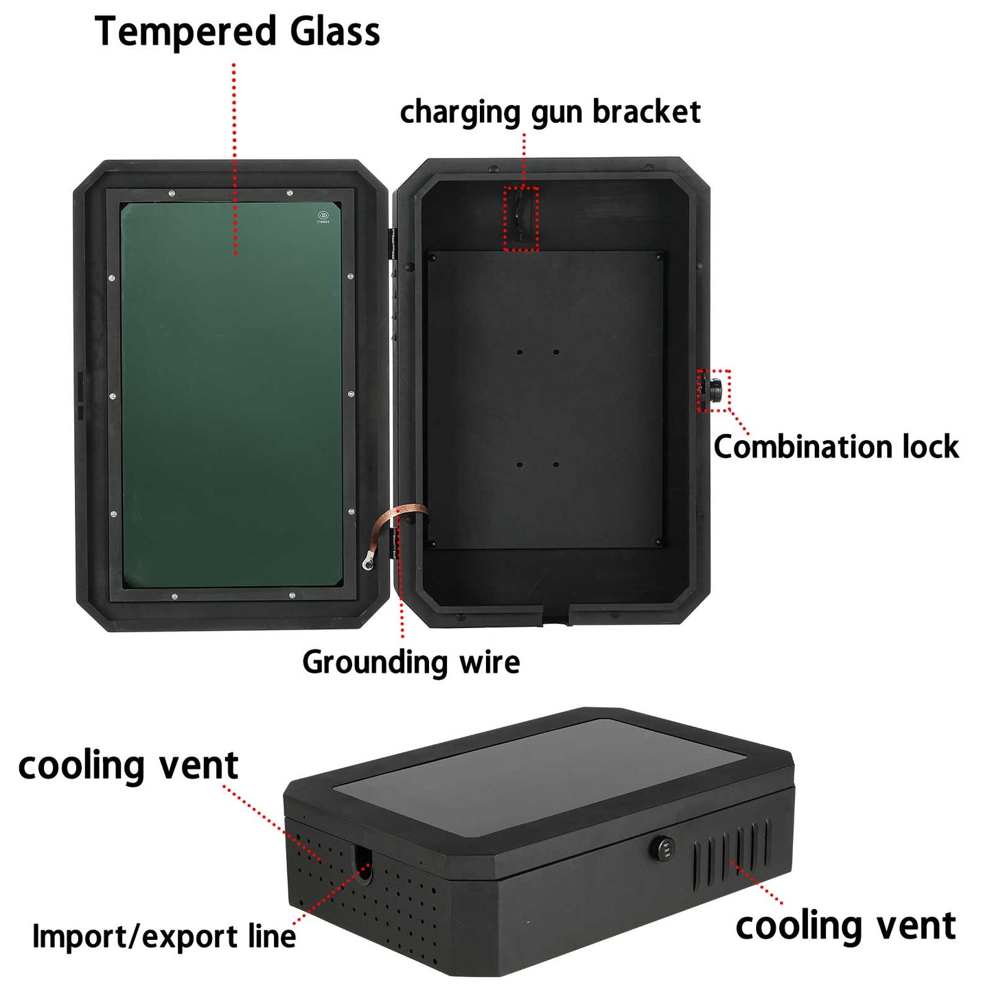 Jawjut Wall Charger Station Box for Tesla Gen 3 Indoor/Outdoor Cable Organizer Waterproof Dustproof