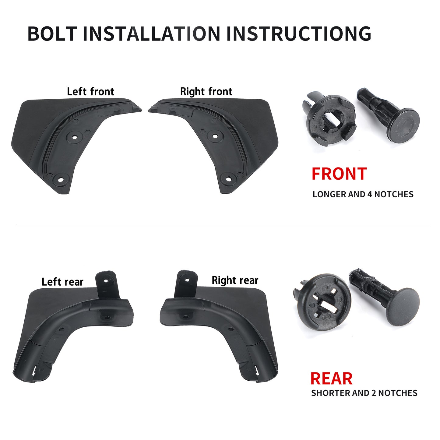 Mud Flaps, Compatible with Tesla Model Y 2023 2024 2025,Splash Guard Accessories, No Drilling Required, Black