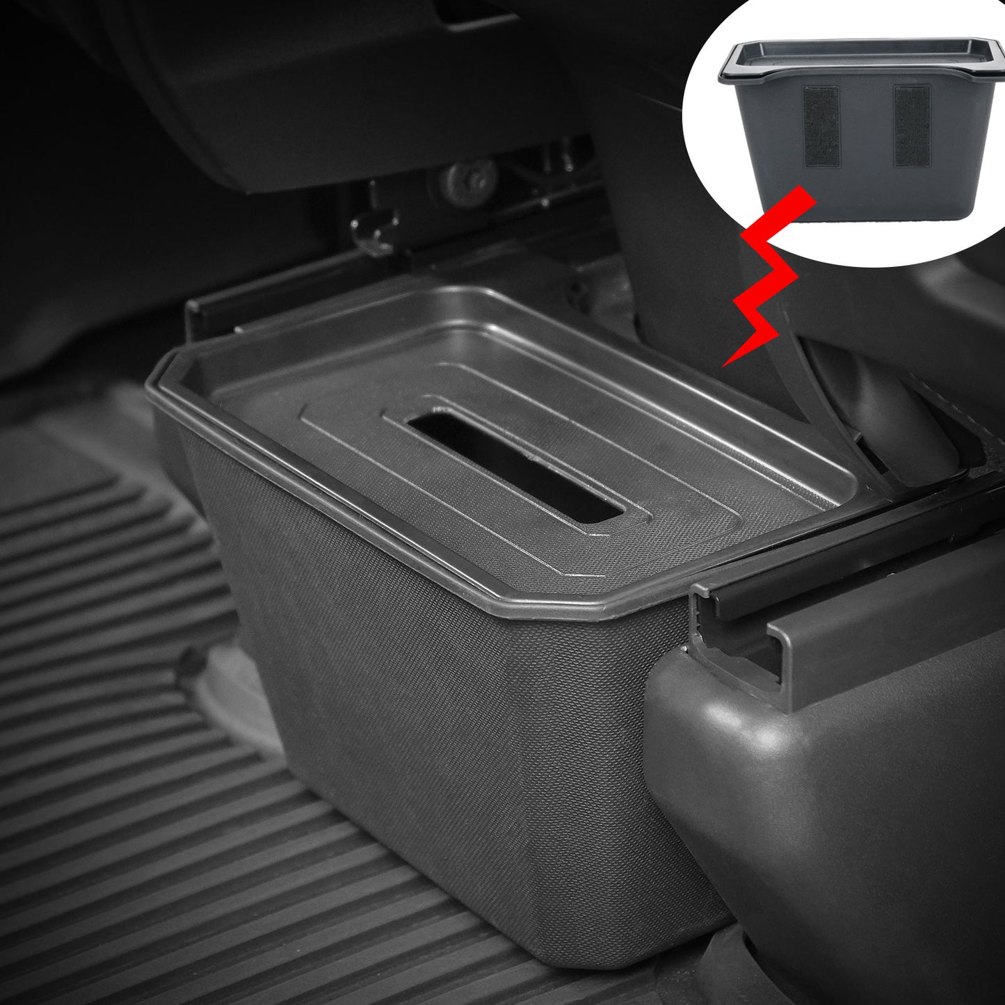 Jawjut Tesla Model Y 2019-2022 Trash Can Garbage Can Bin Rear Center Console Storage Box Organizer Accessories